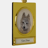 Vierkant (naam) verguld banner ornament (Rechts)