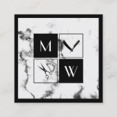 Vierkant omhuld elegant barbres vierkante visitekaartje (Voorkant)