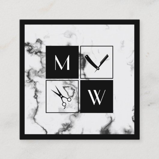 Vierkant omhuld elegant barbres vierkante visitekaartje (Voorkant)