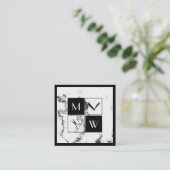 Vierkant omhuld elegant barbres vierkante visitekaartje (Staand voorkant)