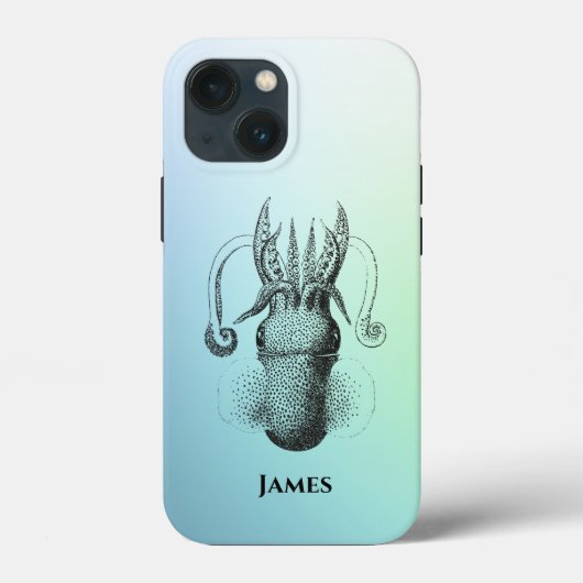 vierkant op Soft Aqua Gradiënt met Naam Case-Mate iPhone Case (Achterkant)