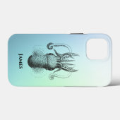  vierkant op Soft Aqua Gradiënt met Naam Case-Mate iPhone Case (Achterkant (horizontaal))