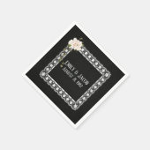 Vierkant op zwart leder servet (Hoek)