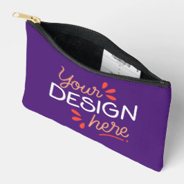 Vierkant paars grafisch element met speels oranje etui
