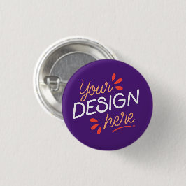 Vierkant paars grafisch element met speels oranje ronde button 3,2 cm