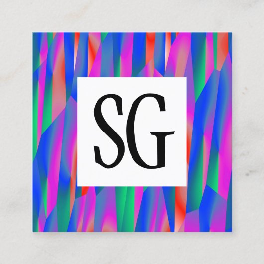 Vierkant paneel - Initialen - 011116(1) Vierkante Visitekaartje (Voorkant)