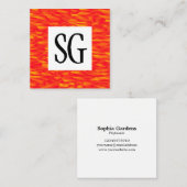 Vierkant paneel - Initialen - 080716(011) Vierkante Visitekaartje (Voorkant / Achterkant)