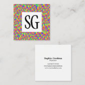 Vierkant paneel - Initialen - 080716(7) Vierkante Visitekaartje (Voorkant / Achterkant)