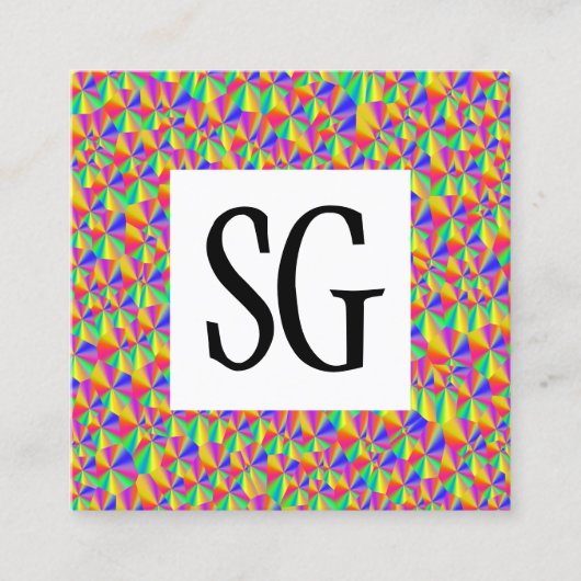 Vierkant paneel - Initialen - 080716(7) Vierkante Visitekaartje (Voorkant)