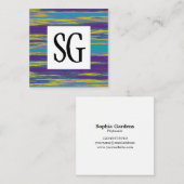 Vierkant paneel - Initialen - 100716(01) Vierkante Visitekaartje (Voorkant / Achterkant)