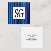 Vierkant paneel - Initialen -120716(012) Vierkante Visitekaartje (Voorkant / Achterkant)