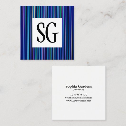 Vierkant paneel - Initialen -120716(012) Vierkante Visitekaartje (Voorkant / Achterkant)