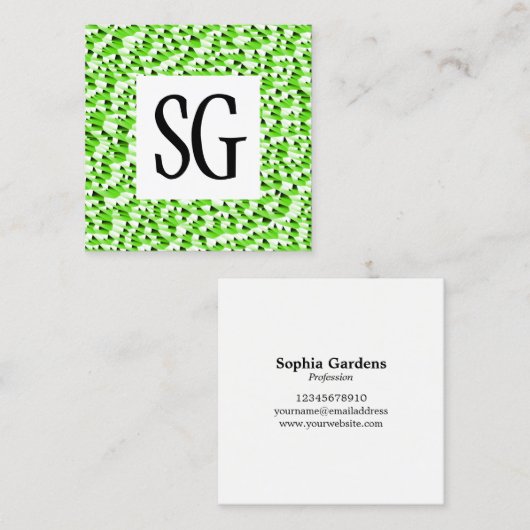 Vierkant paneel - Initialen -120716(07) Vierkante Visitekaartje (Voorkant / Achterkant)