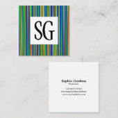 Vierkant paneel - Initialen - 130716(03) Vierkante Visitekaartje (Voorkant / Achterkant)