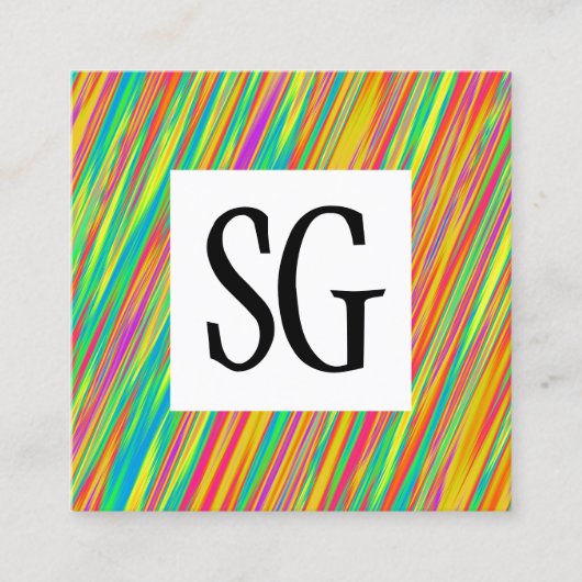 Vierkant paneel - Initialen - 130716(09) Vierkante Visitekaartje (Voorkant)