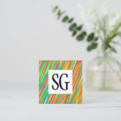 Vierkant paneel - Initialen - 130716(09) Vierkante Visitekaartje (Staand voorkant)