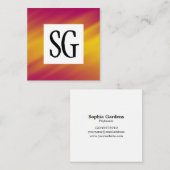 Vierkant paneel - Initialen - 161116(08) Vierkante Visitekaartje (Voorkant / Achterkant)