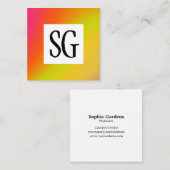 Vierkant paneel - Initialen - 171116(03) Vierkante Visitekaartje (Voorkant / Achterkant)