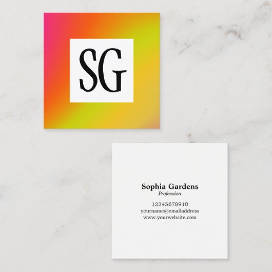 Vierkant paneel - Initialen - 171116(03) Vierkante Visitekaartje (Voorkant / Achterkant)