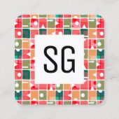 Vierkant paneel - Initialen - Abstract 120623 Vierkante Visitekaartje (Voorkant)