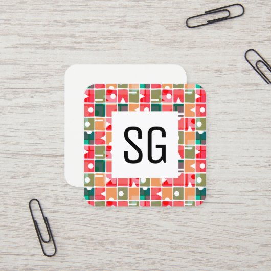 Vierkant paneel - Initialen - Abstract 120623 Vierkante Visitekaartje (Voorkant / Achterkant in situ)