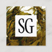 Vierkant paneel - Initialen - Abstract vloeibaar g Vierkante Visitekaartje (Voorkant)