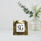 Vierkant paneel - Initialen - Abstract vloeibaar g Vierkante Visitekaartje (Staand voorkant)