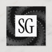 Vierkant paneel - Initialen - Fractal Vortex 02 Vierkante Visitekaartje (Voorkant)