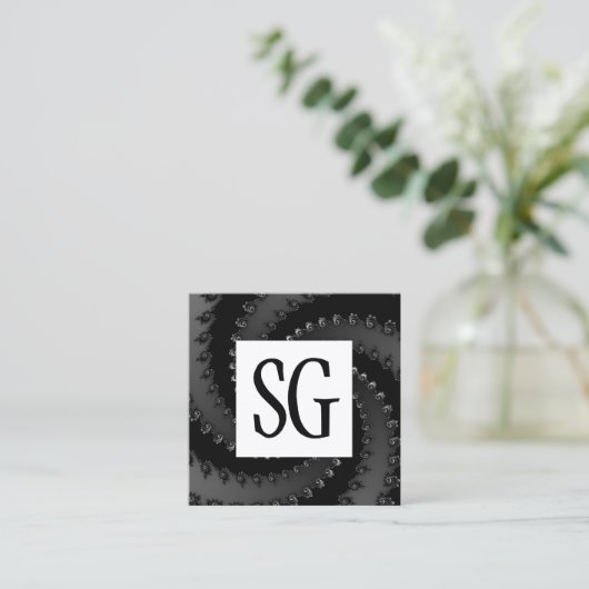 Vierkant paneel - Initialen - Fractal Vortex 02 Vierkante Visitekaartje (Staand voorkant)