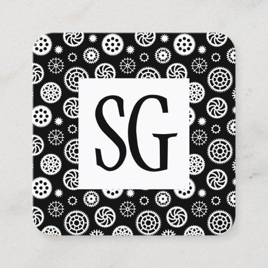 Vierkant paneel - Initialen - Gebiedspatroon Vierkante Visitekaartje (Voorkant)