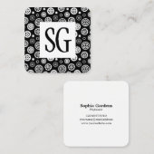Vierkant paneel - Initialen - Gebiedspatroon Vierkante Visitekaartje (Voorkant / Achterkant)