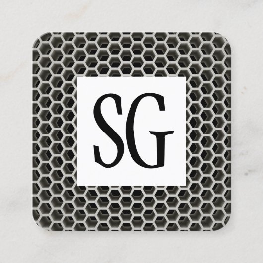 Vierkant paneel - Initialen - Honeycomb Warm Vierkante Visitekaartje (Voorkant)