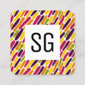 Vierkant paneel - Initialen - Kleur Splash 030322 Vierkante Visitekaartje (Voorkant)