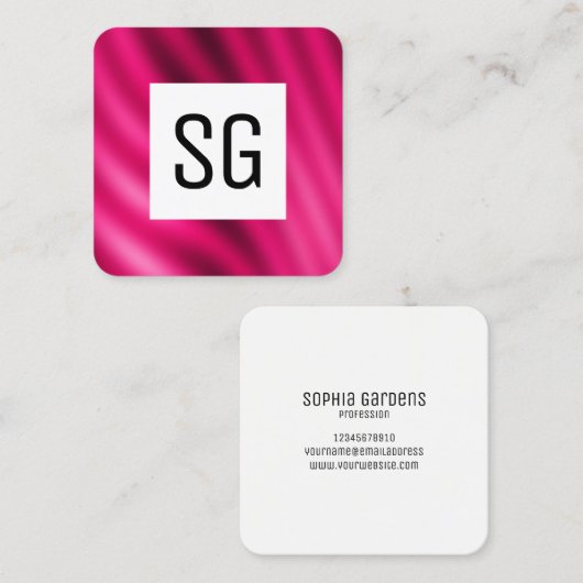 Vierkant paneel - Initialen - Krimgradiënt Vierkante Visitekaartje (Voorkant / Achterkant)