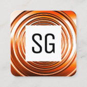 Vierkant paneel - Initialen - Lang Oranje Vierkante Visitekaartje (Voorkant)