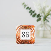 Vierkant paneel - Initialen - Lang Oranje Vierkante Visitekaartje (Staand voorkant)