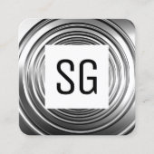 Vierkant paneel - Initialen - Lange lente B&W Vierkante Visitekaartje (Voorkant)