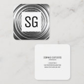 Vierkant paneel - Initialen - Lange lente B&W Vierkante Visitekaartje (Voorkant / Achterkant)