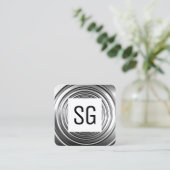 Vierkant paneel - Initialen - Lange lente B&W Vierkante Visitekaartje (Staand voorkant)