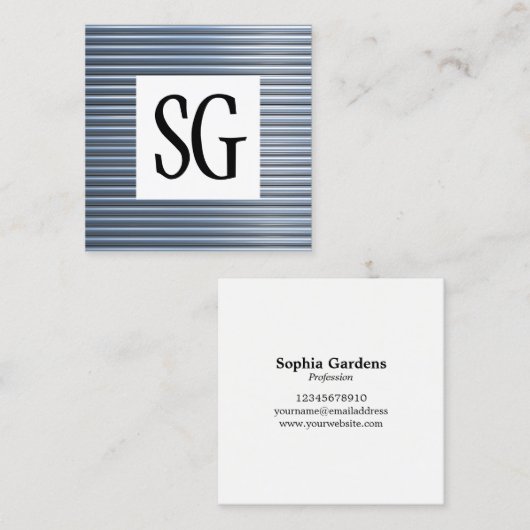 Vierkant paneel - Initialen - Metaalbuizen Vierkante Visitekaartje (Voorkant / Achterkant)