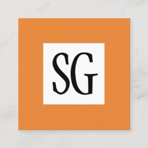 Vierkant paneel - Initialen - Oranje Vierkante Visitekaartje