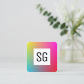 Vierkant paneel - Initialen - Verloop Y,M,B,R Vierkante Visitekaartje (Staand voorkant)