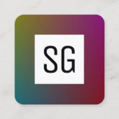 Vierkant paneel - Initialen - Verloop Y, M, B, R, Vierkante Visitekaartje (Voorkant)