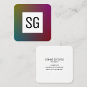 Vierkant paneel - Initialen - Verloop Y, M, B, R, Vierkante Visitekaartje (Voorkant / Achterkant)