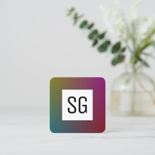 Vierkant paneel - Initialen - Verloop Y, M, B, R, Vierkante Visitekaartje (Staand voorkant)