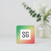 Vierkant paneel - Initialen - Verloopgradiënt Grn, Vierkante Visitekaartje (Staand voorkant)