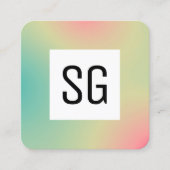 Vierkant paneel - Initialen - Verloopvierkant B Vierkante Visitekaartje (Voorkant)