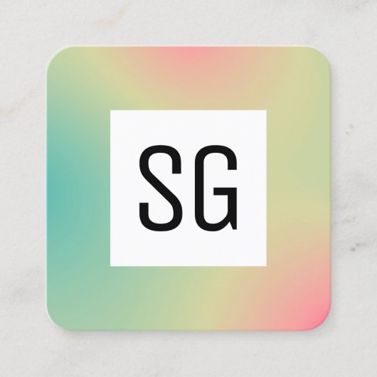 Vierkant paneel - Initialen - Verloopvierkant B Vierkante Visitekaartje (Voorkant)