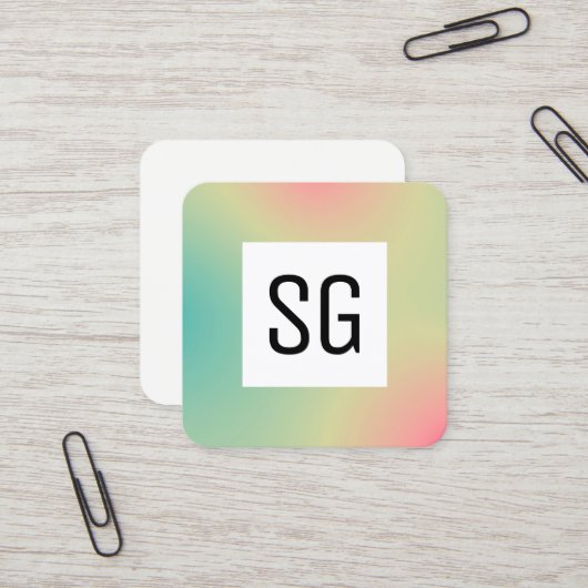 Vierkant paneel - Initialen - Verloopvierkant B Vierkante Visitekaartje (Voorkant / Achterkant in situ)