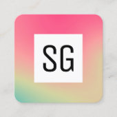 Vierkant paneel - Initialen - Verloopvierkant B Vierkante Visitekaartje (Voorkant)